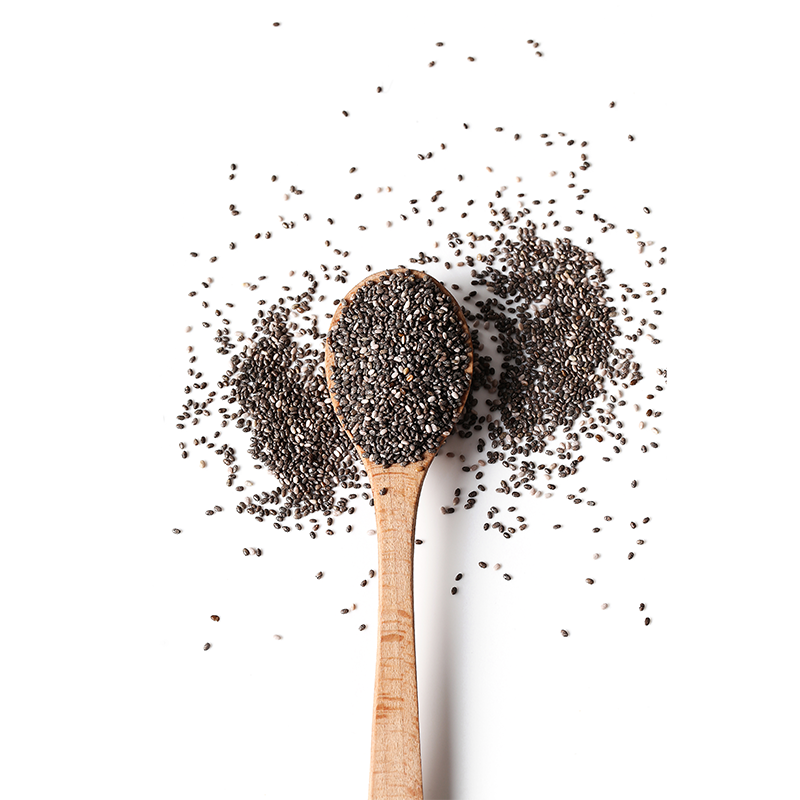 Chia Seed They are high in nutrients such as fiber, protein, and omega-3 fatty acids and are commonly used in baking and as a topping for smoothie bowls or yogurt. The image associated with this alt text may show the chia seeds, the chia plant, or its use in culinary applications.