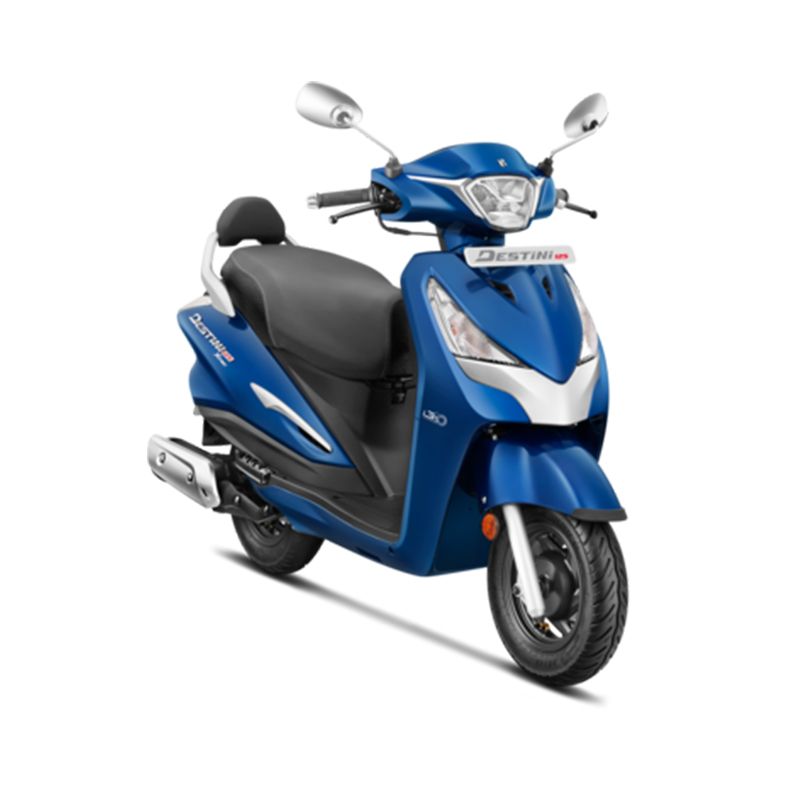 Destiny The motorcycle features a sleek and sporty design, with a sharp front end, aerodynamic fairing, and stylish graphics. It has a powerful engine, disc brakes, and alloy wheels. The motorcycle has a comfortable seating position, with a split seat, and a digital instrument cluster. The alt text describes the motorcycle's dynamic appearance and performance features, hinting at its adventurous nature.
