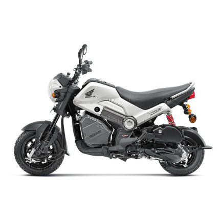 The scooter features a modern design with a sleek body, glossy navy blue paint, and sharp lines. It has a comfortable seat, a large windscreen, and a storage compartment for convenience. The scooter also includes advanced features such as LED lighting, alloy wheels, and a fuel-efficient engine for smooth and eco-friendly rides. The Honda Navy scooter exudes a contemporary and stylish look, perfect for urban commuting with a touch of sophistication.