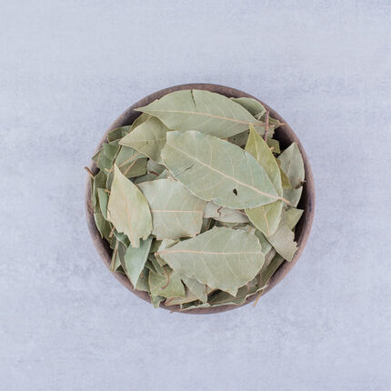 Bay leave a herb commonly used as a flavoring in cooking and seasoning, known for their pungent and slightly bitter taste and aromatic scent.