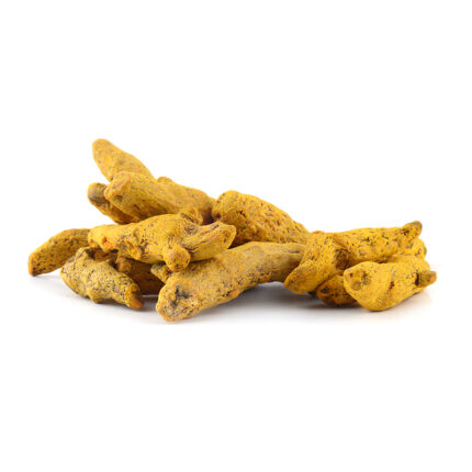 Turmeric powder in a small dish, known for its vibrant color and health benefits as an anti-inflammatory spice.