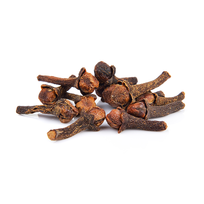 spice-cloves-isolated Whole cloves in a bowl, commonly used as a fragrant and warming spice in baking and cooking, known for their sweet and slightly bitter taste.