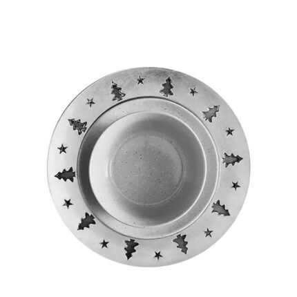 The plate is adorned with vibrant colors, ornaments, and sparkling accents, adding a joyful touch to holiday table settings. This charger plate serves as a stylish base for holiday meals and creates a merry atmosphere for seasonal gatherings.