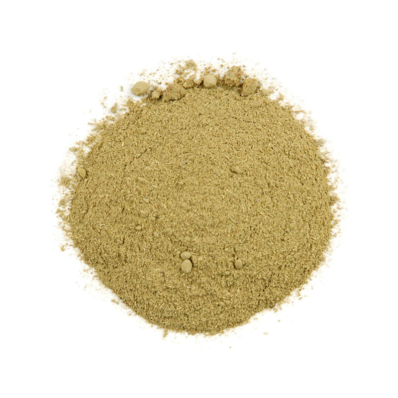 Gumbo File_ . The powder is light green in color and has a distinctive aroma. Gumbo File is used as a thickening agent and flavor enhancer in gumbo, providing a unique earthy and citrusy taste.