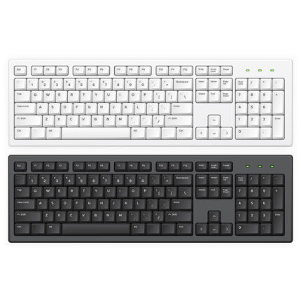 The keyboard consists of multiple keys arranged in a specific layout, typically including alphanumeric keys, function keys, modifier keys, and various additional keys for specific functions.