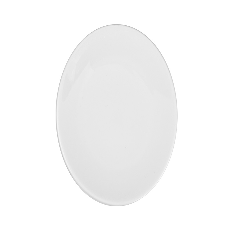 Oval plate This versatile plate is perfect for serving appetizers, salads, main courses, or desserts. Its elegant design adds a touch of sophistication to any dining setting, while the generous size accommodates a variety of culinary creations.