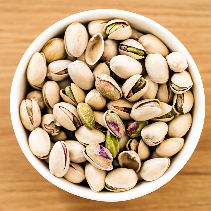 Pistachios Pistachios are a type of tree nut commonly used in culinary applications, particularly in Mediterranean and Middle Eastern cuisines. They can be consumed raw or roasted and salted as a snack, or used as an ingredient in various dishes, such as salads, desserts, and sauces. Pistachios are also known for their potential health benefits, such as being a good source of protein, fiber, and healthy fats, and helping to reduce the risk of heart disease.