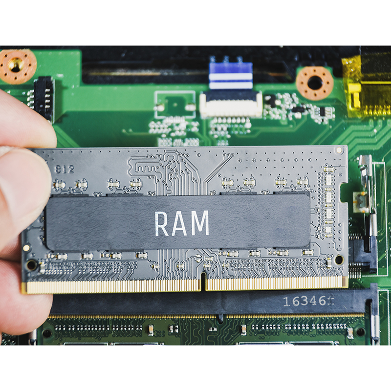 RAM The chips may be covered by heat spreaders or have a distinctive design. RAM modules come in different capacities, such as 4GB, 8GB, 16GB, and so on, and can be installed in slots on the motherboard.