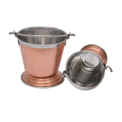 The serving balti dish is typically made of stainless steel or other heat-resistant materials.