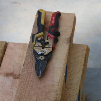 a small cutting tool with two sharp blades that are used for cutting thin materials such as paper, fabric, or wire. Snips have a spring mechanism that allows the blades to open and close smoothly and are commonly used in crafting, sewing, and electrical work.