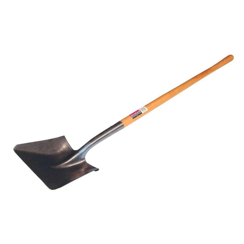 Agricultural Square shovel A sturdy and reliable square shovel designed for agricultural tasks. This shovel features a square-shaped blade with sharp edges, perfect for digging and moving soil, gravel, and other materials.