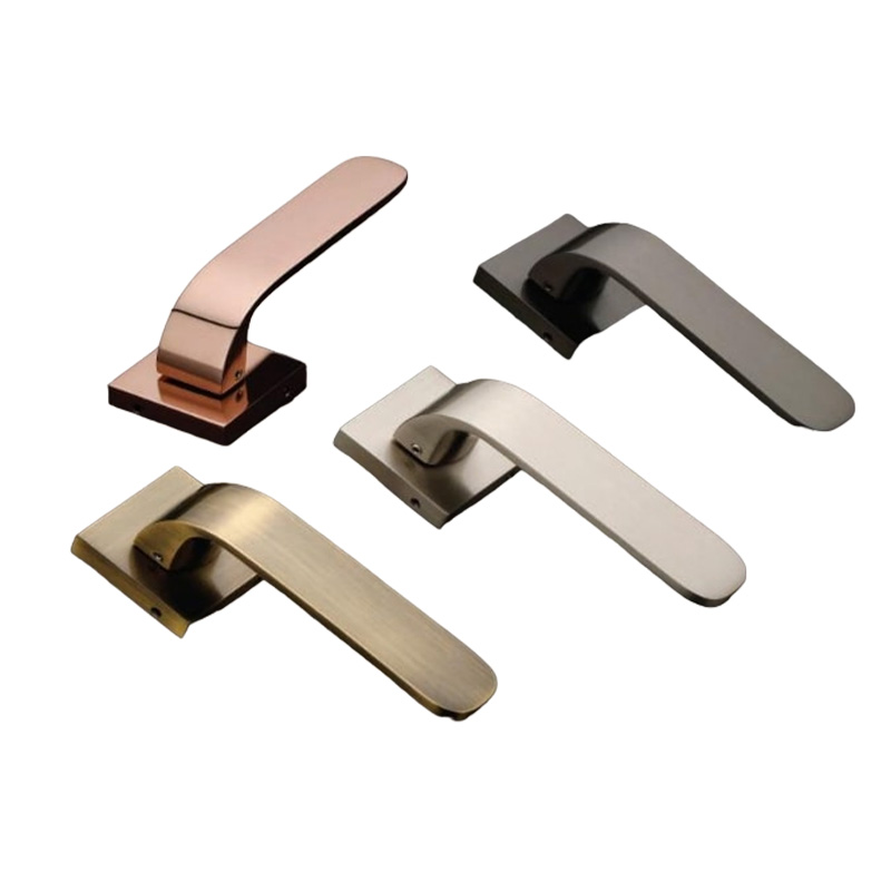 Brass door handle-106 A refined and durable brass door handle, featuring a minimalist design that adds a touch of sophistication to your doors