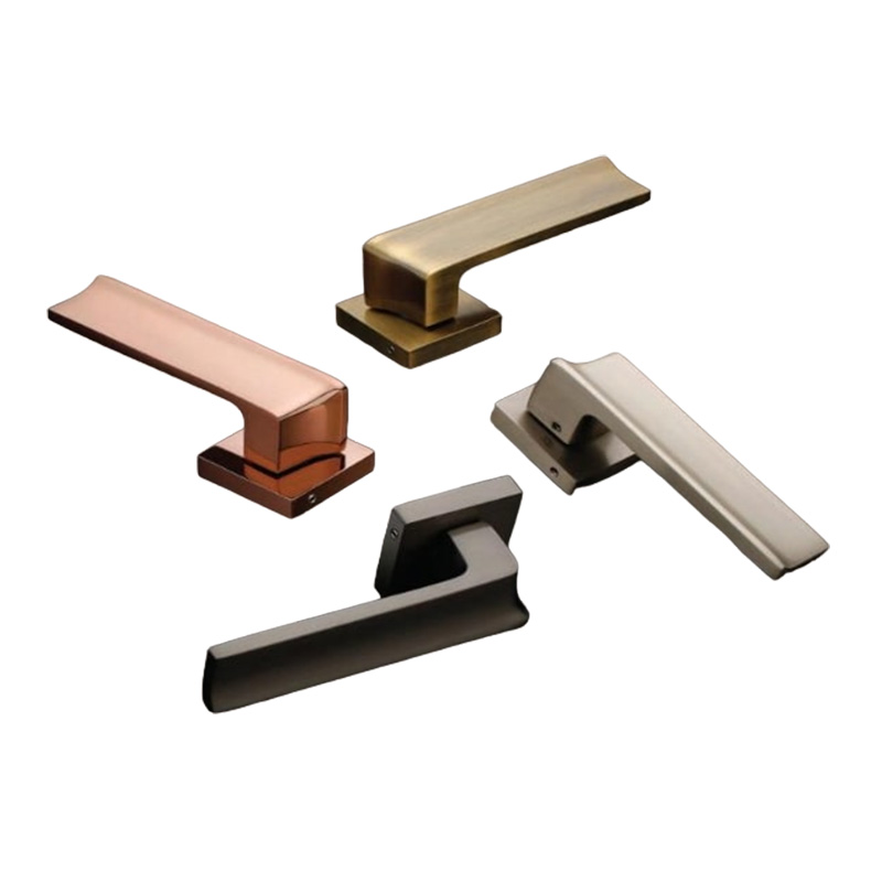 Brass door handle-111 A stylish and durable brass door handle, designed with a modern touch to elevate the aesthetic appeal of your doors.