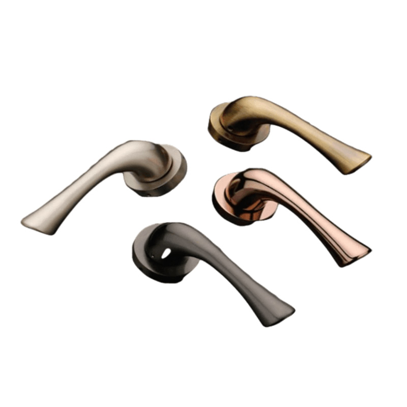 Brass door handle-114 A timeless and durable brass door handle with a simple yet elegant design, suitable for various interior styles and door applications.
