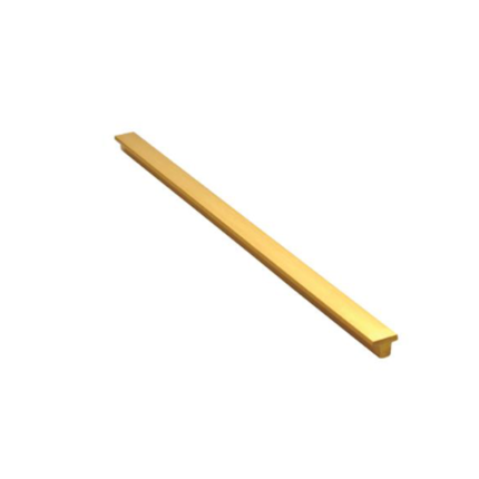 BI-0011 Brass 'T' Inlay, a decorative hardware component made of brass in a 'T' shape, designed to add a unique and eye-catching element to furniture or woodworking projects.