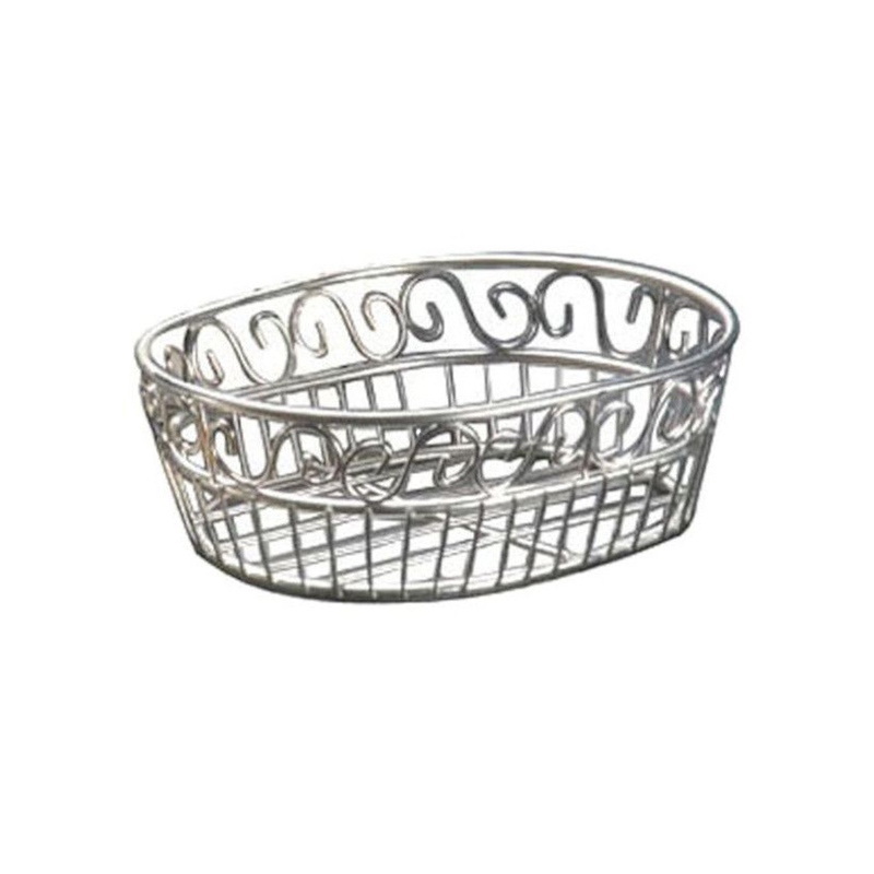 Bread basket A woven or decorative container used for holding and serving bread, rolls, or other baked goods.
