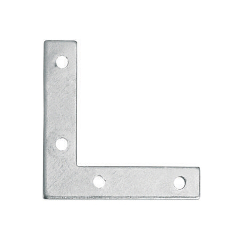 CORNER-PLATES The corner plates feature a flat rectangular shape with multiple holes for secure attachment.