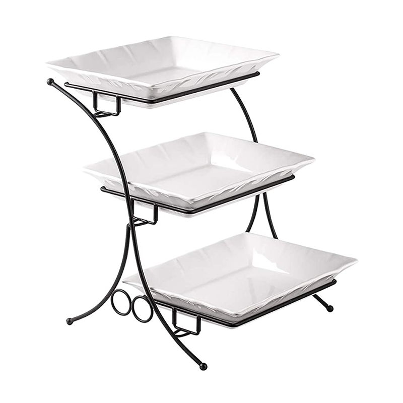 Dinner with high stand The plate is supported by a tall, sturdy stand or pedestal, providing an elegant and elevated presentation for meals.