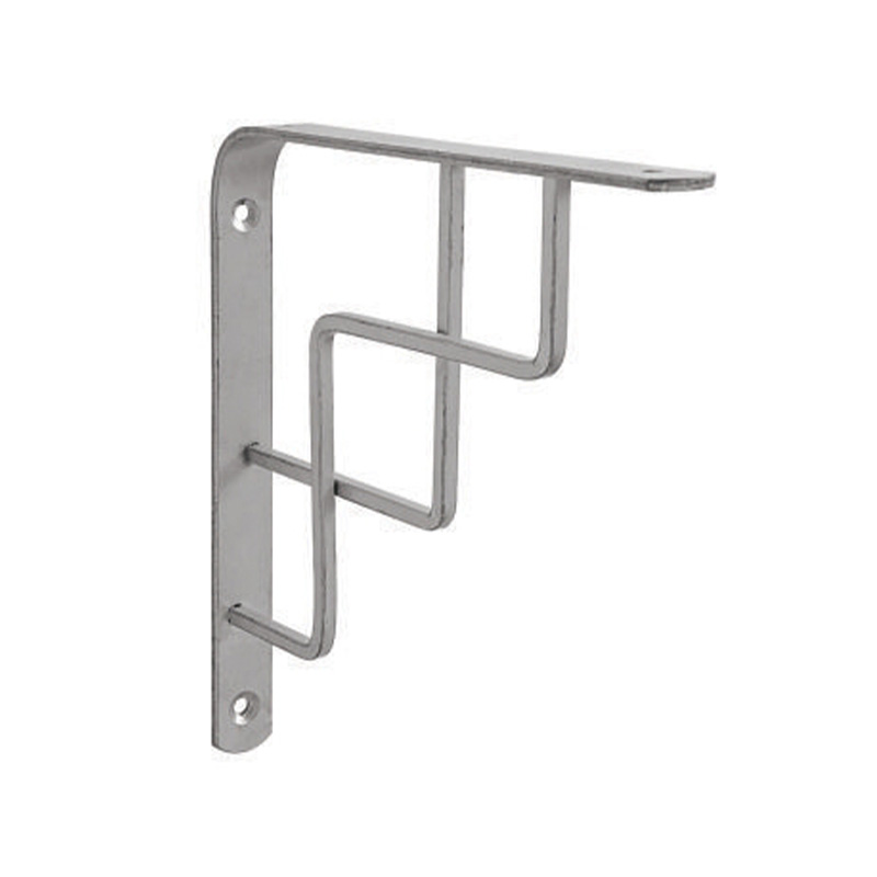 FANCY SILVER SHELF BRACKETS The brackets are made of high-quality silver metal and feature an intricate and stylish pattern.