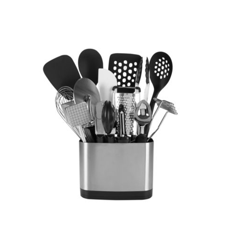 Kitchen tool holder The holder typically has multiple compartments or slots to accommodate different types of tools and keep them within easy reach while cooking.