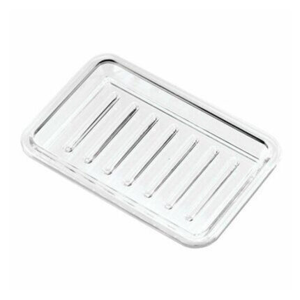 A rectangular soap dish made of durable material, designed to hold and keep soap bars.
