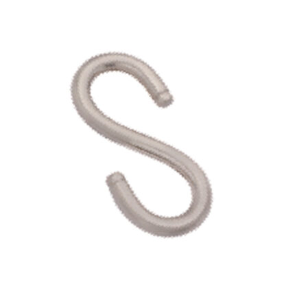 S-shaped hook for hanging and organizing items securely.