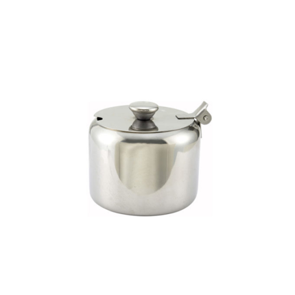 his pot is typically made of ceramic, glass, or porcelain and features a straight, cylindrical shape with a lid or cover.